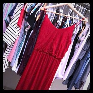 Lulus. Red maxi with slit. Size Small.